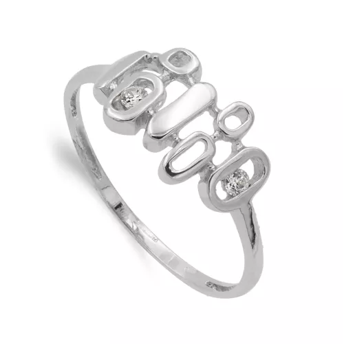 18K SORTIJA ORO BLANCO CON MOTIVOS Y CIRCONITAS. ANCHO MOTIVO 14X9 MM 1