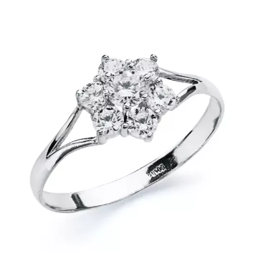 18K SORTIJA ORO BLANCO CUAJO CON CIRCONITAS. ANCHO: 8 MM 1