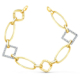 18K PULSERA ORO BICOLOR ESLABONES Y CIRCONITA ANCHO 16 MM LARGO 17CM 9