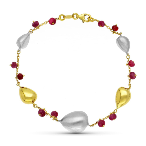 18K PULSERA ORO BICOLOR Y PIEDRAS DE COLORES 8