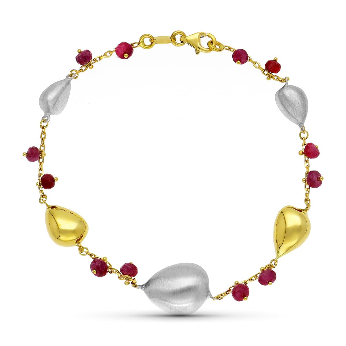 18K PULSERA ORO BICOLOR Y PIEDRAS DE COLORES 8