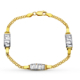 18k PULSERA ORO BICOLOR JUEGO COMUNION 4 CIRCONITA CADENA ESTERILLA 5