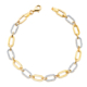 18K PULSERA ORO BICOLOR ESLABONES HUECOS Y CIRCONITA ANCHO: 5 MM. LARGO: 19CM 5