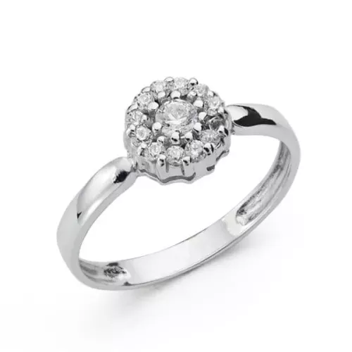 18K SORTIJA ORO BLANCO CUAJO CON CIRCONITAS. ANCHO: 4 MM 1