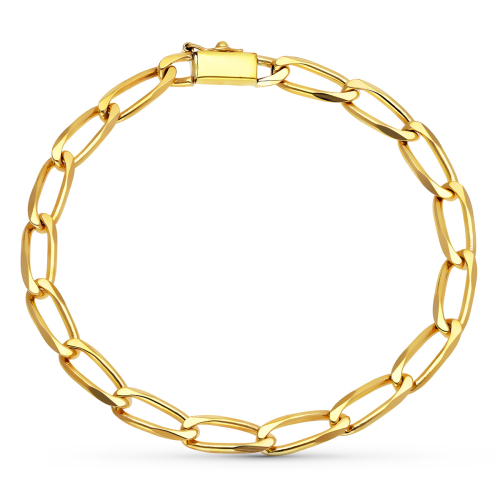 18K PULSERA ORO AMARILLO BILBAO MACIZA 19CMTS 5 MM 16