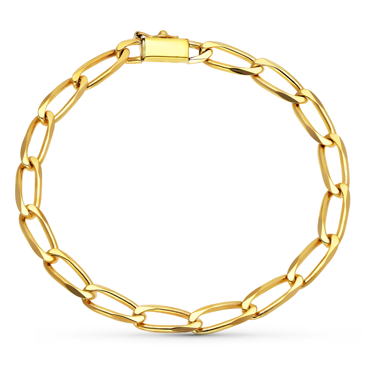 18K PULSERA ORO AMARILLO BILBAO MACIZA 19CMTS 5 MM 16