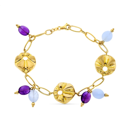 18K PULSERA ORO AMARILLO ESLABONES CON MOTIVOS. ANCHO 16 MM LARGO 19CM 11