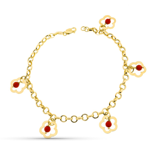 18K PULSERA ORO AMARILLO FLOR CORAL 6