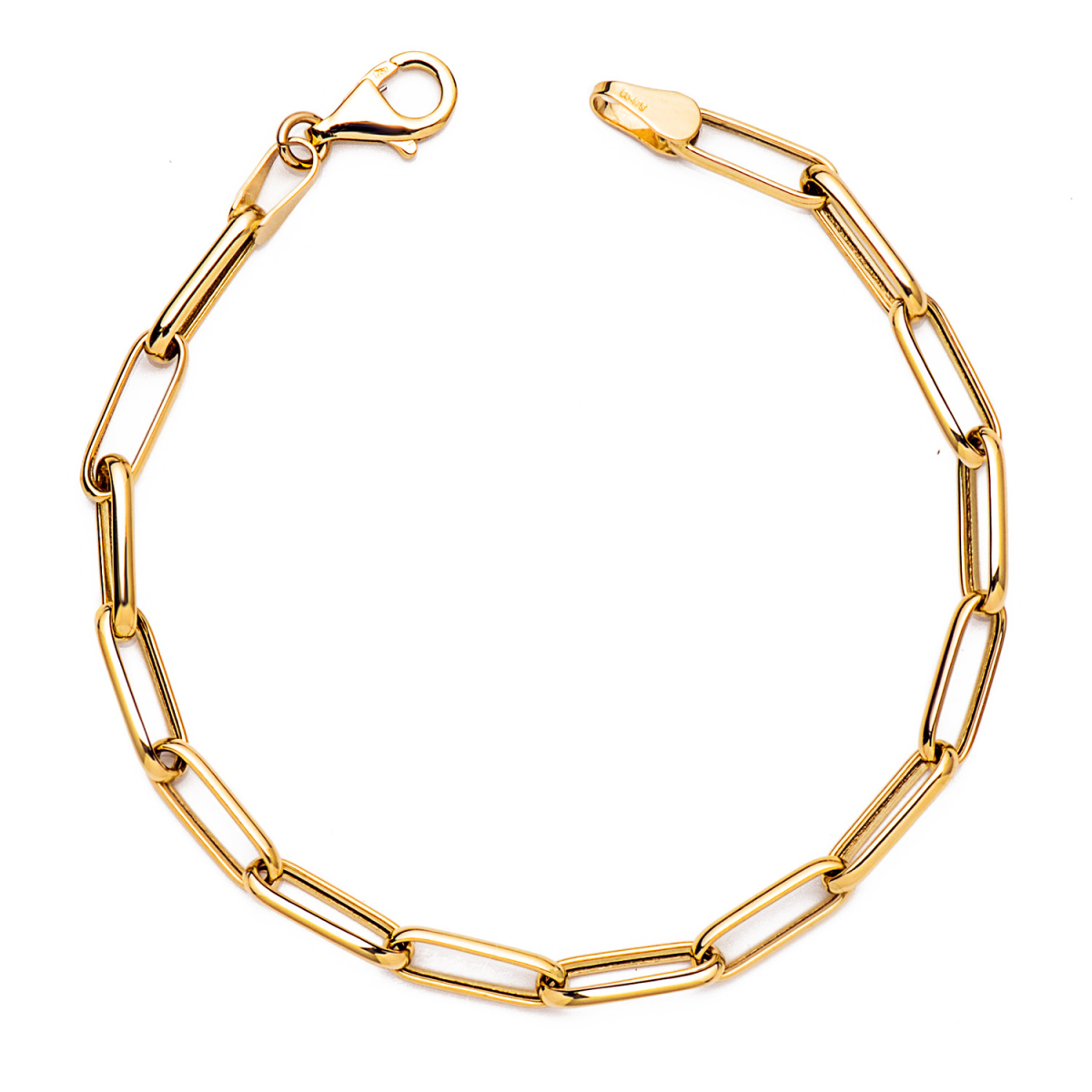 18K PULSERA ORO AMARILLO HUECA ESLABONES ANCHO: 4 MM. LARGO: 19CM 3