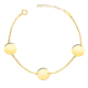 18K PULSERA ORO AMARILLO 3 DISCOS EN BRILLO REDONDOS DE 12 MM. LARGO: 18 3 CM 2