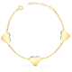 18K PULSERA ORO AMARILLO TRES CORAZONES EN BRILLO 11X10 MM. LARGO: 18 2 CM 1