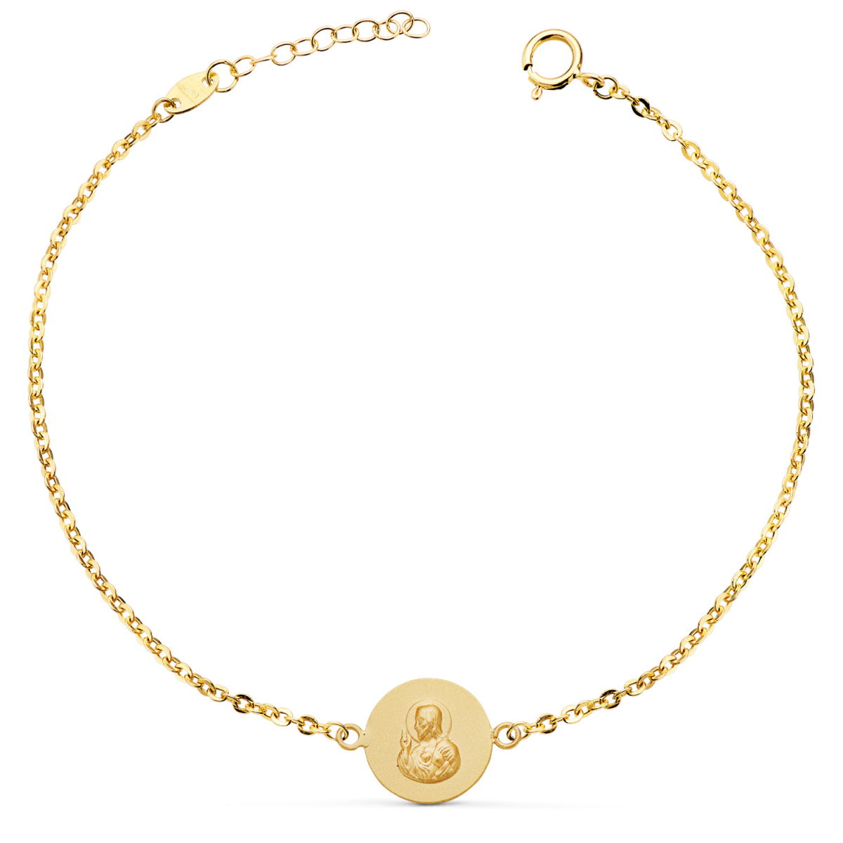 18K PULSERA ORO AMARILLO ESCAPULARIO ORO AMARILLO 12 MM. LARGO: 18 2 CM 1