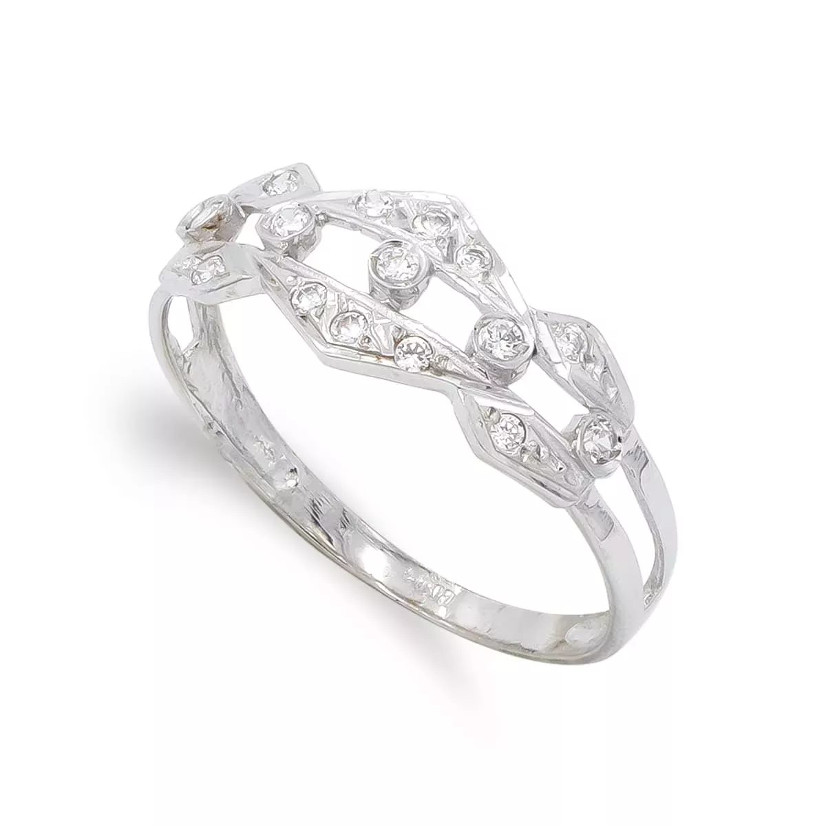 18K SORTIJA ORO BLANCO CON CIRCONITAS. ANCHO: 7