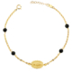 18K PULSERA ORO AMARILLO VIRGEN MILAGROSA 13X9 MM BOLAS NEGRAS. LARGO: 17 3 CM 1