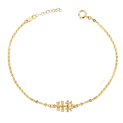 18K PULSERA ORO AMARILLO CON CRUZ CARAVACA 19X9 MM. LARGO: 18 3 CM 1