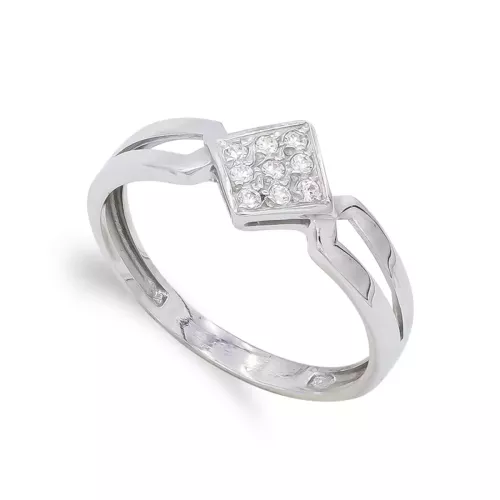 18K SORTIJA ORO BLANCO CON CIRCONITAS. ANCHO: 7