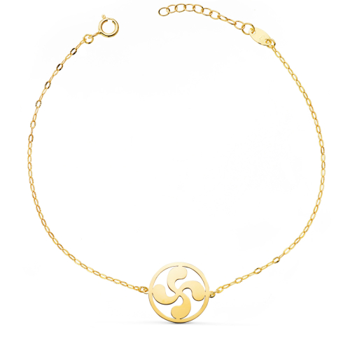 18K PULSERA ORO AMARILLO LAUBURU 14MM CADENA TALLADA. LARGO: 17+3 CM 1