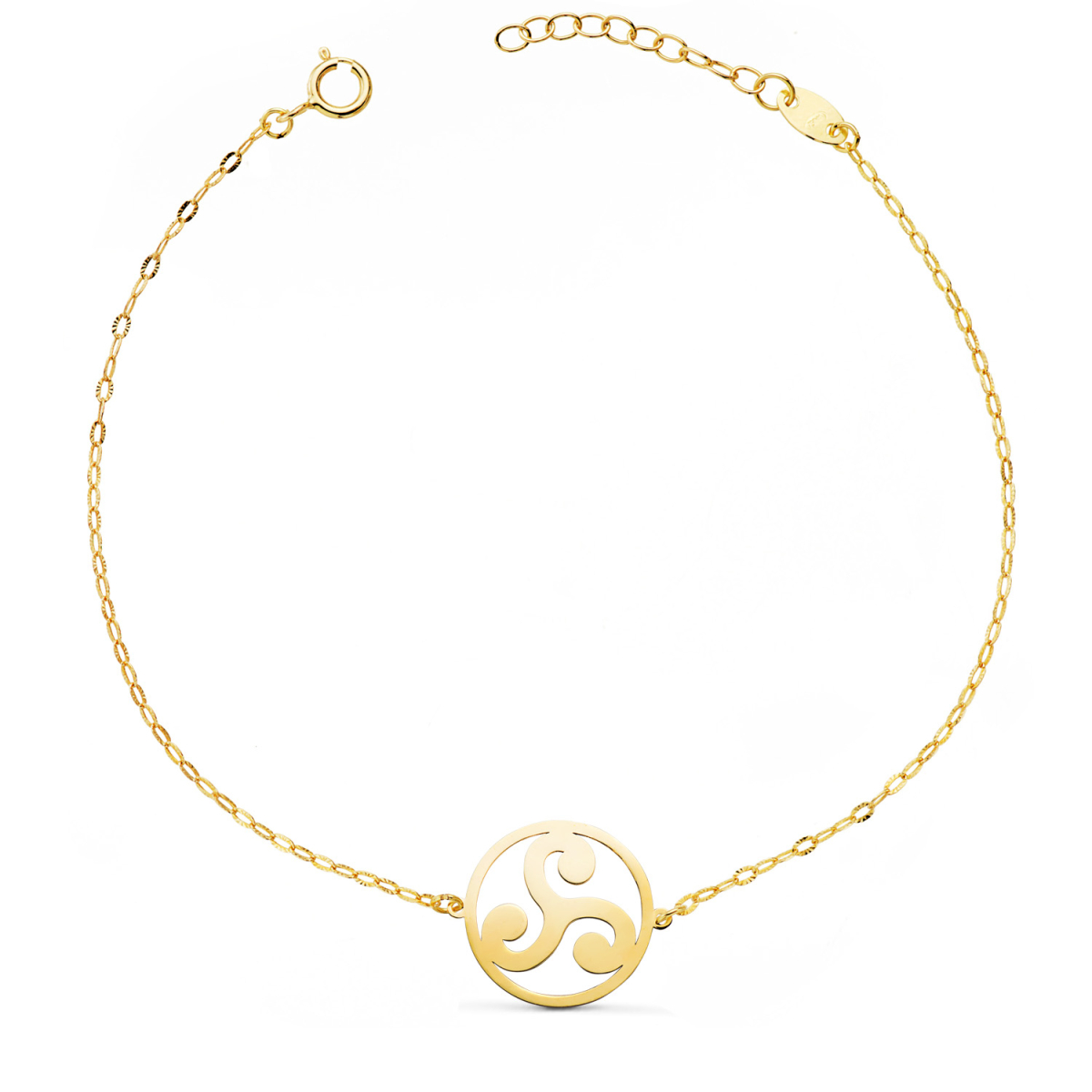 18K PULSERA ORO AMARILLO TRISQUEL 14MM CADENA TALLADA. LARGO: 18 3 CM 1