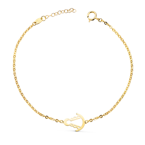 18K PULSERA ORO AMARILLO SILUETA VIRGEN ROCIO 14X11 MM. LARGO: 15+2 CM 1