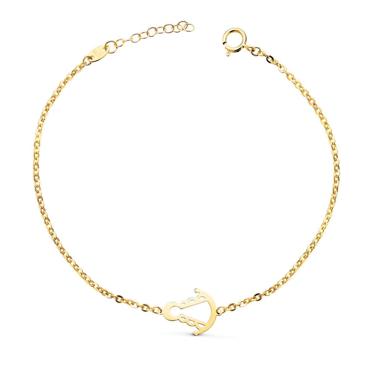 18K PULSERA ORO AMARILLO SILUETA VIRGEN ROCIO 14X11 MM. LARGO: 15+2 CM 1