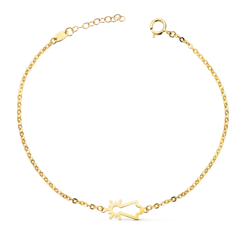 18K PULSERA ORO AMARILLO SILUETA VIRGEN PILAR 15X6 MM. LARGO: 17-3 CM 1