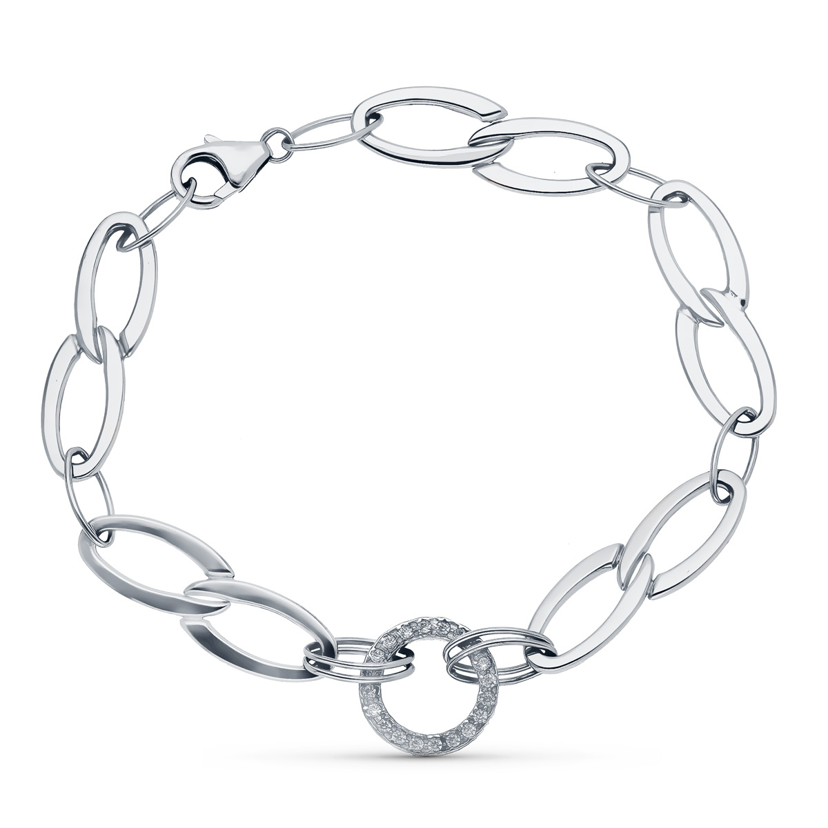 18K PULSERA ORO BLANCO 19CM 6