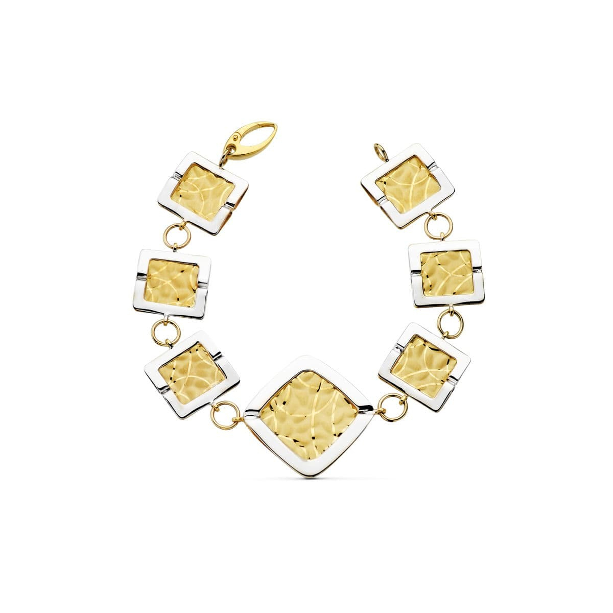 18K PULSERA BICOLOR LASER 19.5CM 22