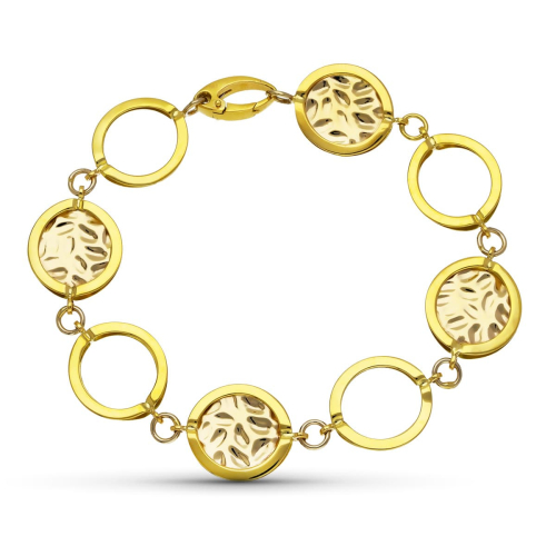 18K PULSERA ORO BICOLOR GRECA LASER 14