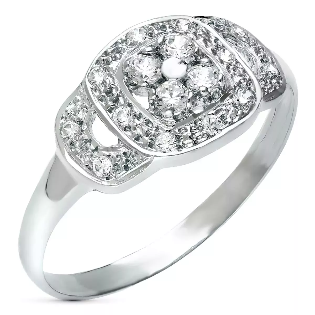 18K SORTIJA ORO BLANCO CON CIRCONITAS. ANCHO: 9 MM 2