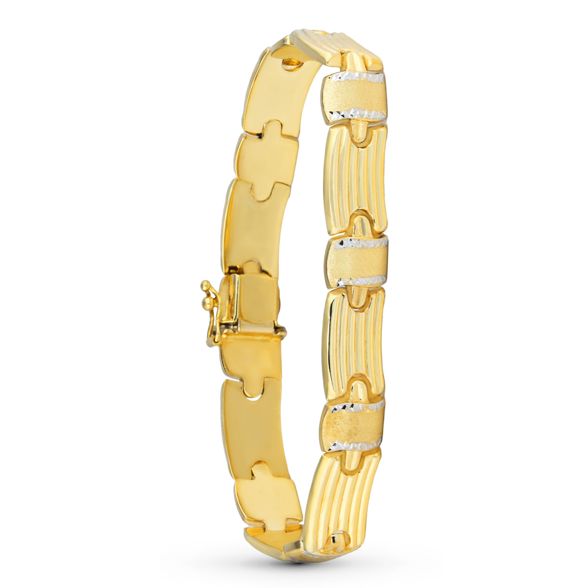 18K PULSERA ORO BICOLOR ESTAMPACION 13