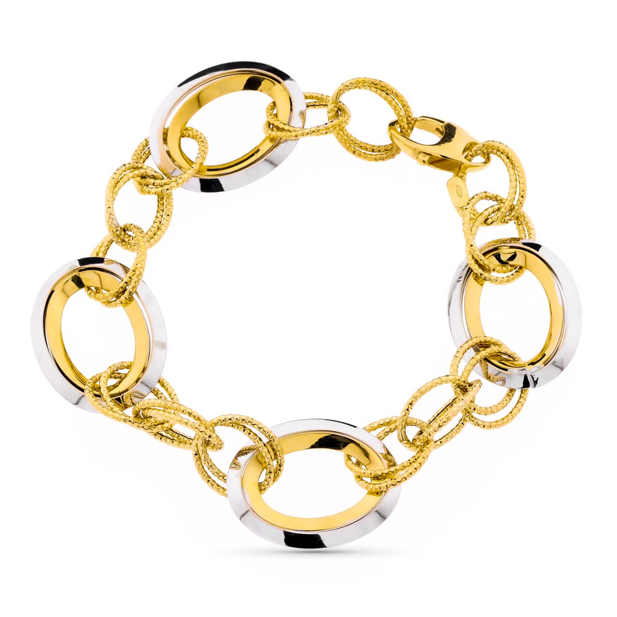 18K PULSERA BICOLOR ESLABONES 11