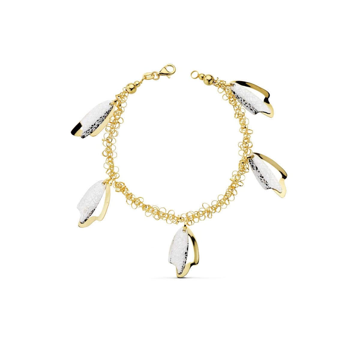 18K PULSERA BICOLOR FETICHES 19CM 11