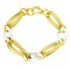 18K PULSERA BICOLOR ESLABONES 9