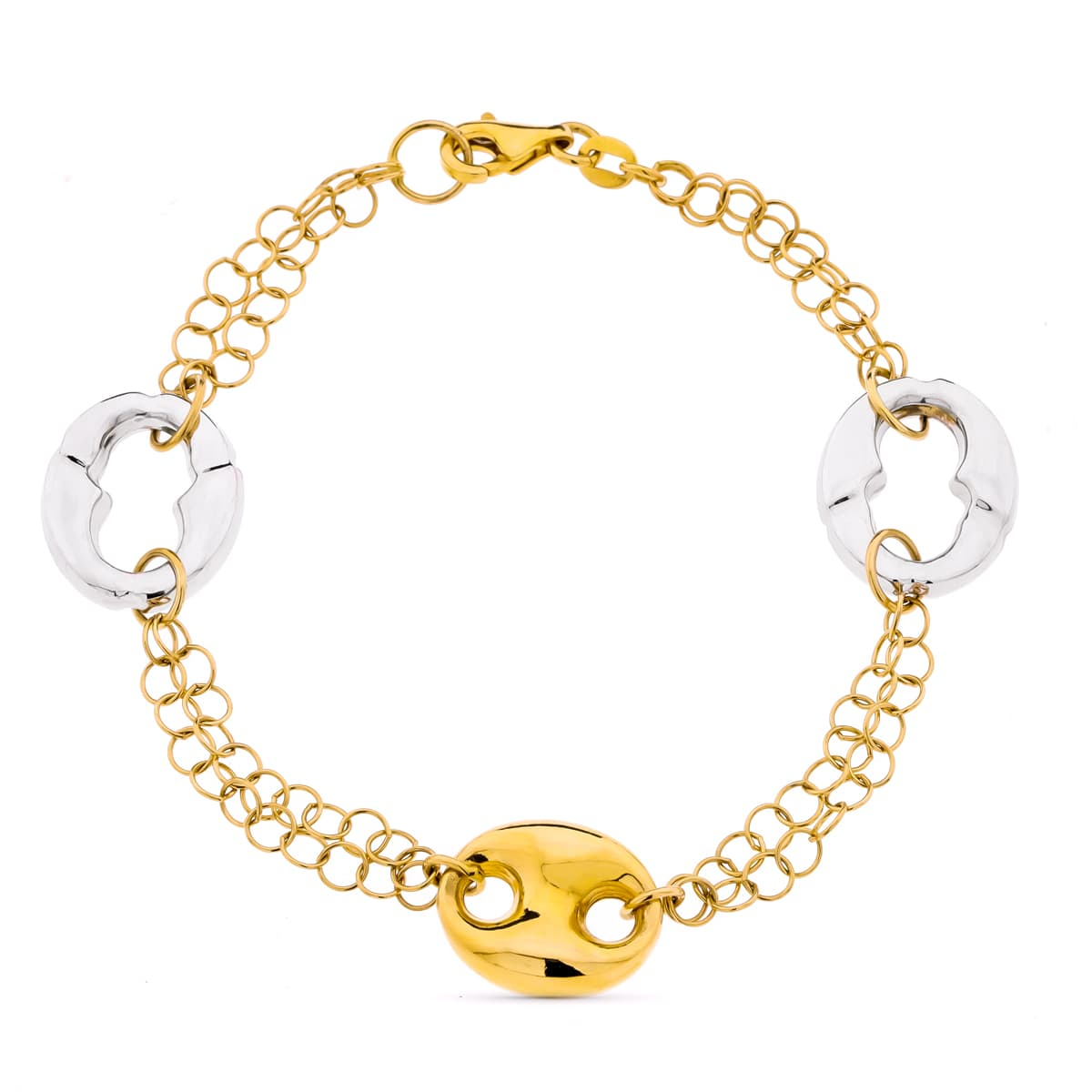 18K PULSERA BICOLOR NUDO BARCO 7