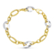 18k PULSERA ORO BICOLOR ESLABONES 6