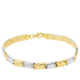 18K PULSERA BICOLOR ESTAMPACION 19CM 6