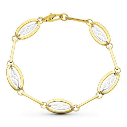 18K PULSERA ORO BICOLOR MOTIVOS 6