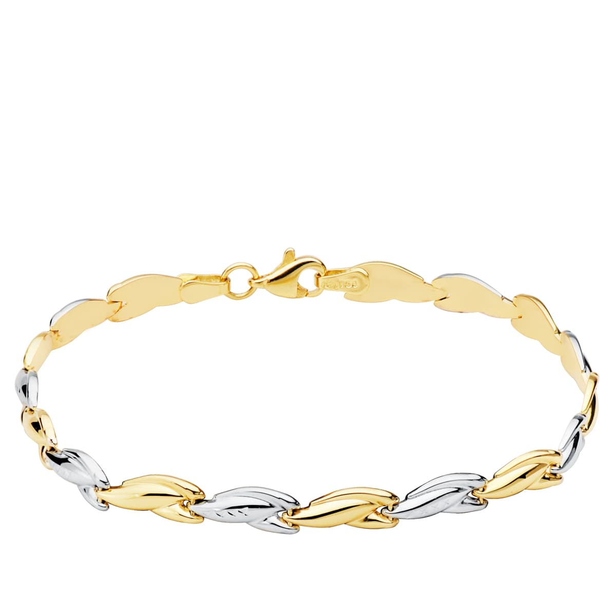 18K PULSERA BICOLOR ESTAMPACION 19CM 5