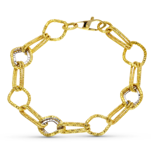 18K PULSERA ORO BICOLOR ESLABONES 5
