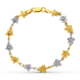 18K PULSERA ORO BICOLOR FLORES 18.5 CM 5
