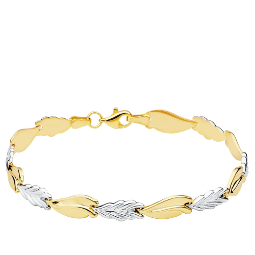 18K PULSERA BICOLOR ESTAMPACION 19CM 5