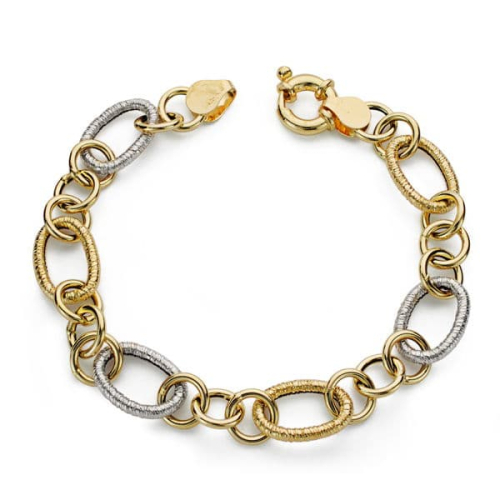 18K PULSERA BICOLOR HUECA 19CM 5