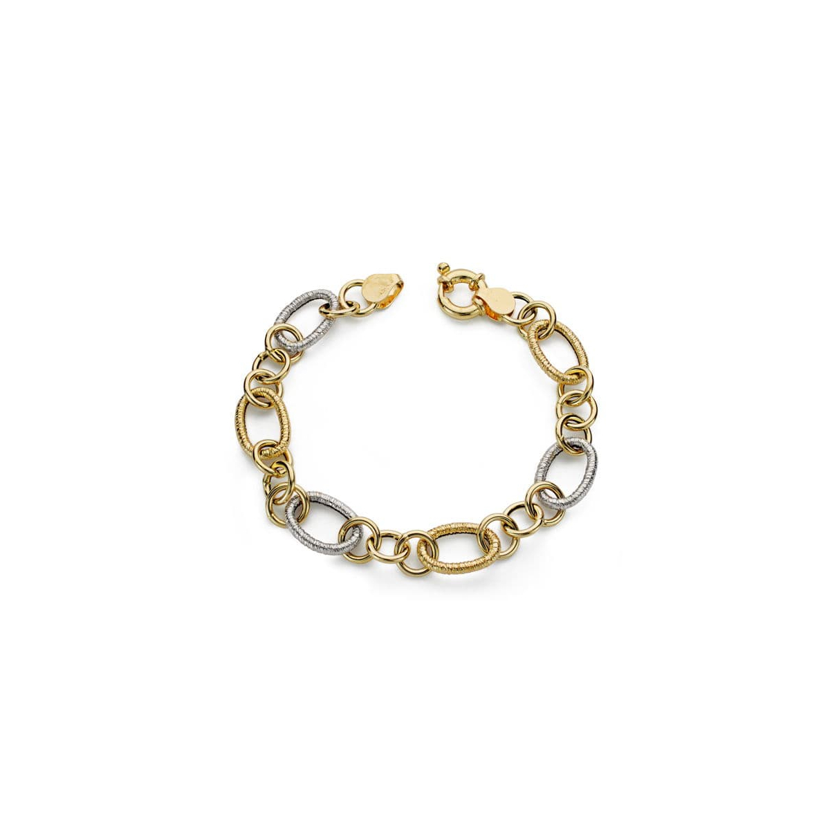 18K PULSERA BICOLOR HUECA 19CM 5