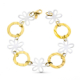 18K PULSERA BICOLOR FLORES 18.5CM 4