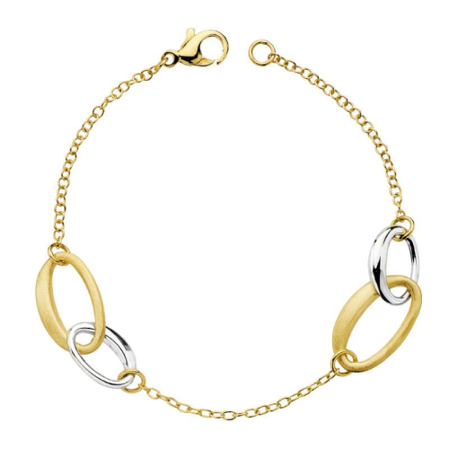 18K PULSERA HUECA ORO BICOLOR 19CM 4,65gr