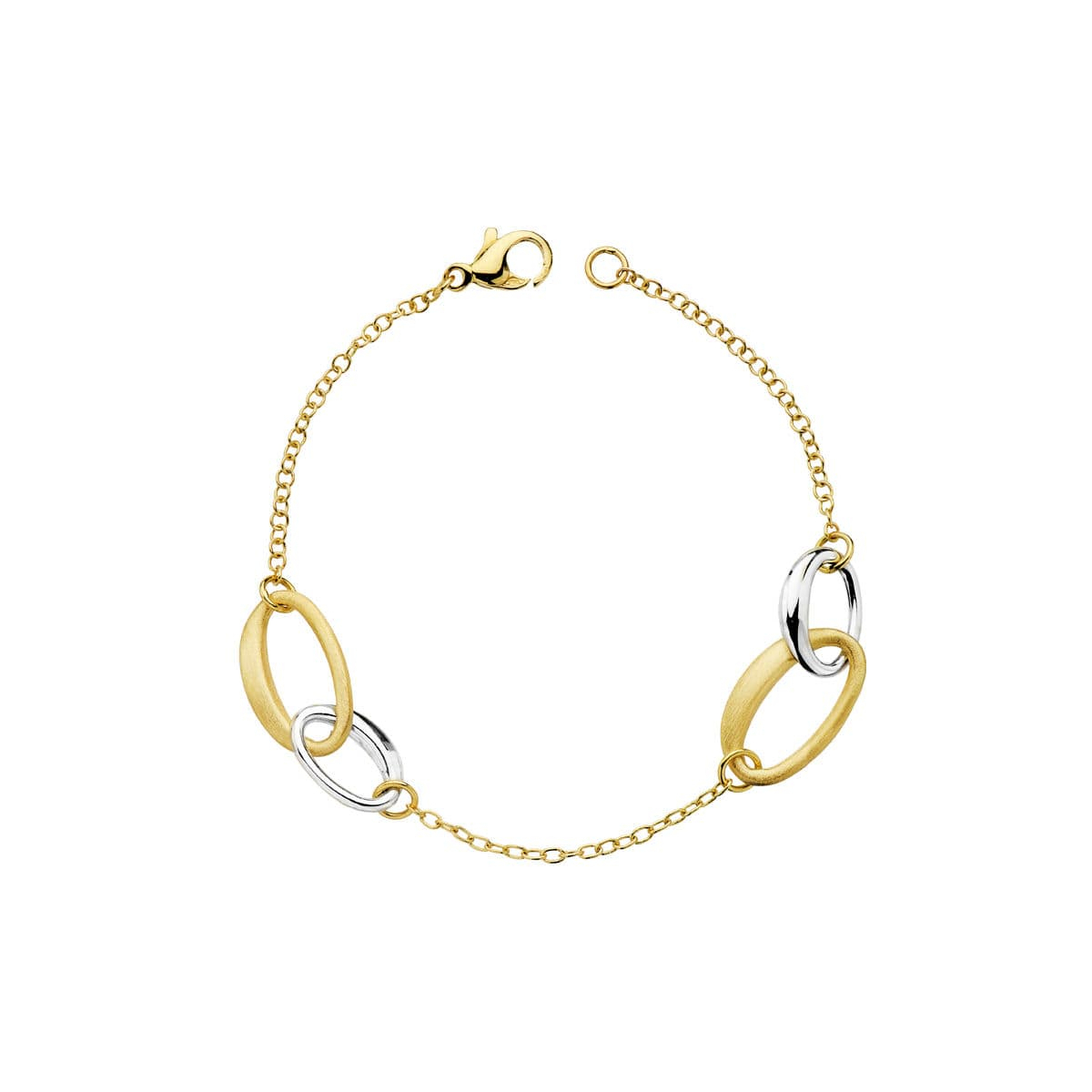 18K PULSERA HUECA ORO BICOLOR 19CM 4