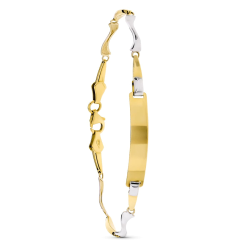 18K ESCLAVA ORO BICOLOR 18.5 CM 4,50gr