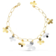 18K PULSERA ORO BICOLOR ESLABONES HUECOS CON MARIPOSAS. ANCHO 5 MM LARGO 21CM 4