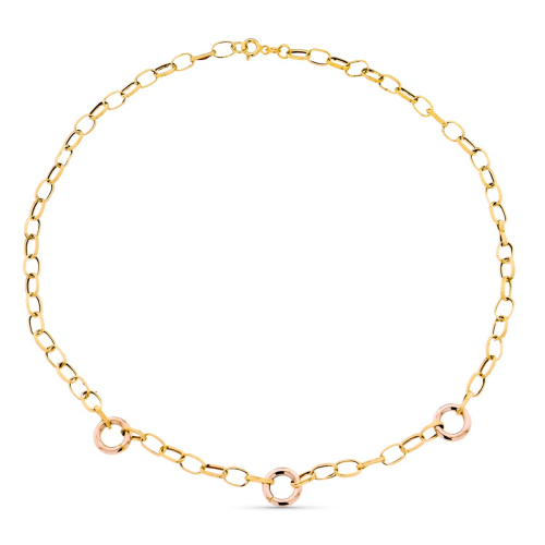 18K GARGANTILLA ORO BICOLOR ESLABONES 45CM 4,00gr