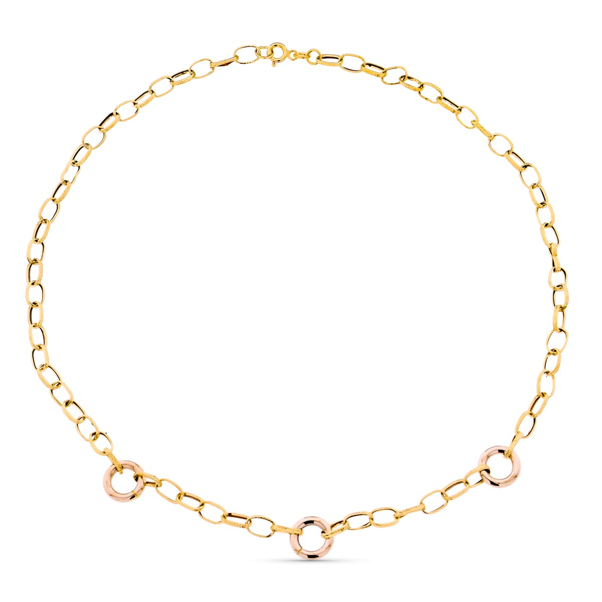 18K GARGANTILLA ORO BICOLOR ESLABONES 45CM 4
